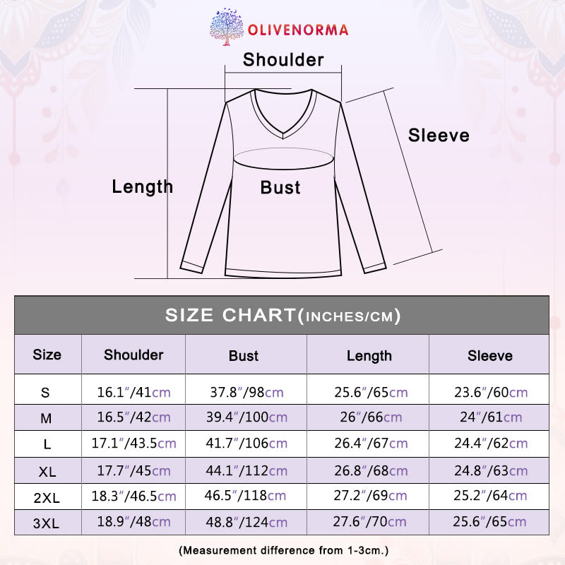Olivenorma Women's Nature and Animal Elephant Long Sleeve V-Neck T-Shirt - image 18