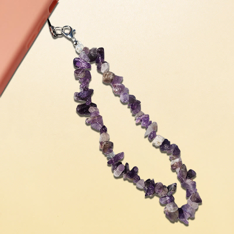 Olivenorma Natural Crystal Mix Gemstone Keychain Phone Strap - Amethyst - image 4