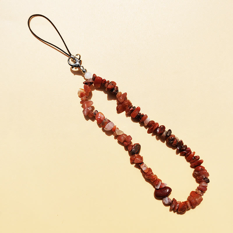 Olivenorma Natural Crystal Mix Gemstone Keychain Phone Strap - Red Jasper - image 12