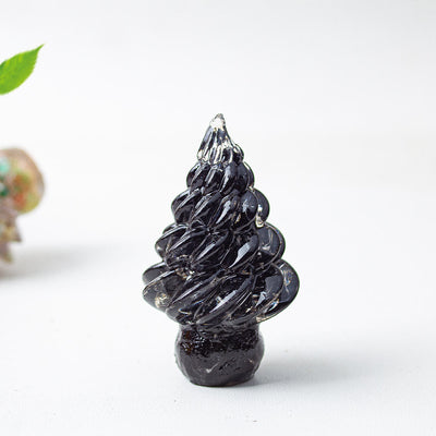 Olivenorma Christmas Crystal Tree Gemstone Decoration - Obsidian - image 3