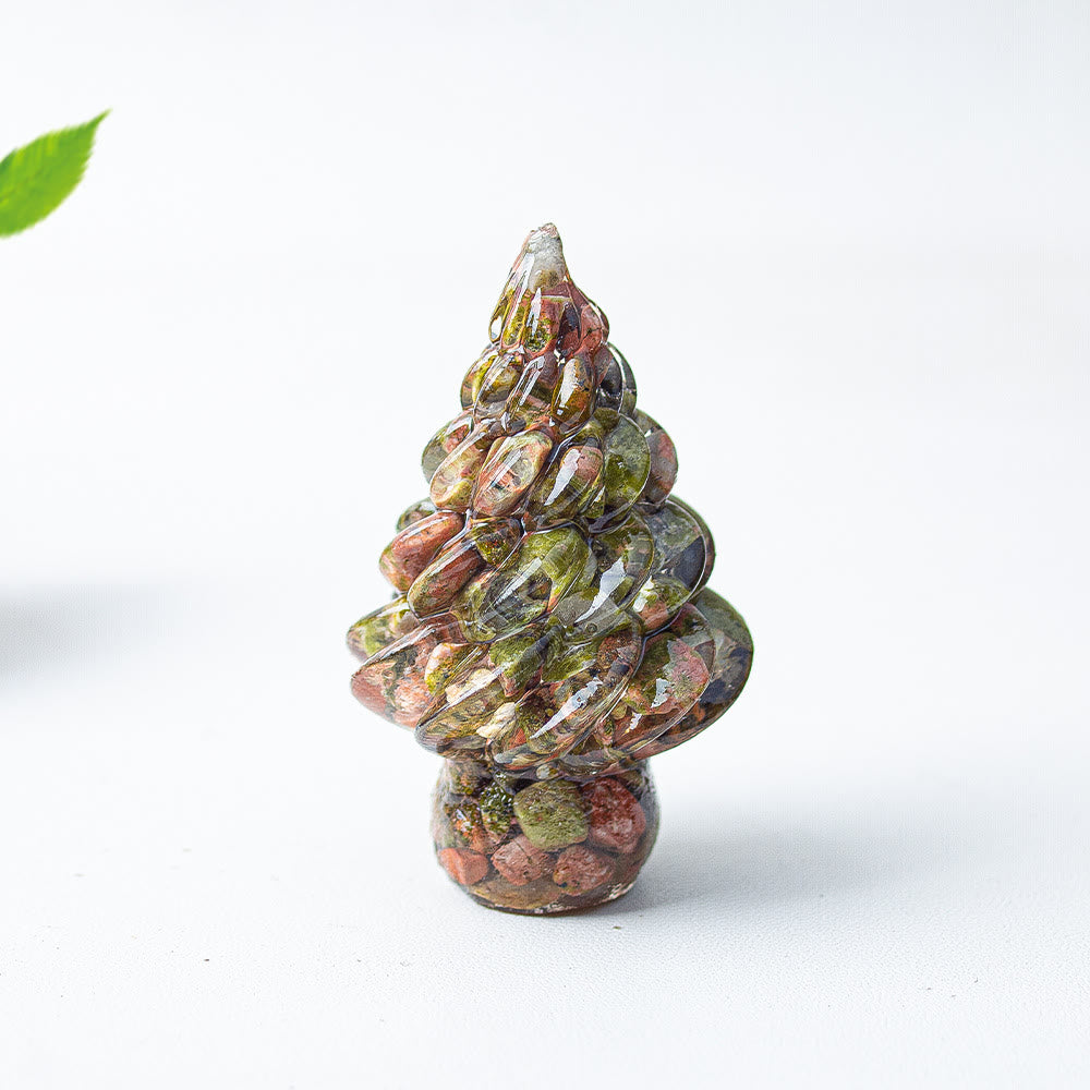 Olivenorma Christmas Crystal Tree Gemstone Decoration - Unakite - image 45
