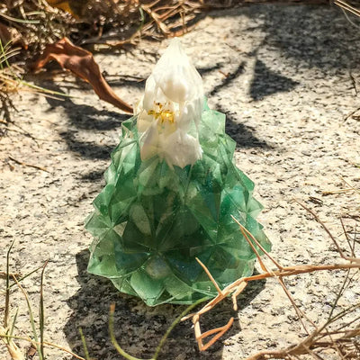 Olivenorma Crystal Mini Pine Tree Gemstone Decoration - Green Aventurine - White Shell - image 19