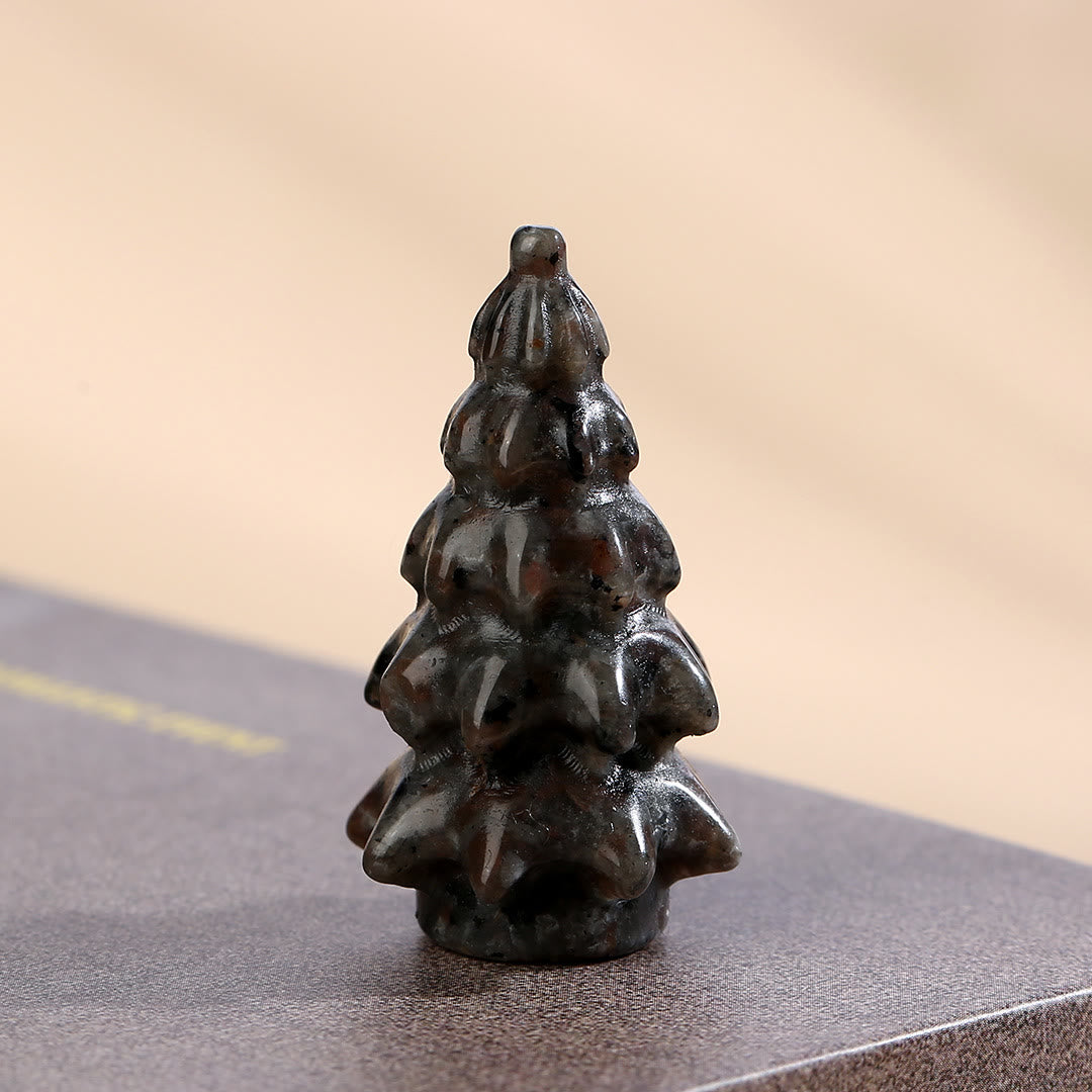 Olivenorma Natural Crystal Mini Christmas Tree Gemstone Decoration - Black Onyx - image 9