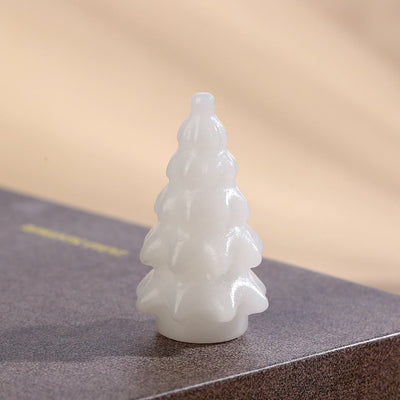 Olivenorma Natural Crystal Mini Christmas Tree Gemstone Decoration - White Jade - image 5