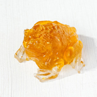 Olivenorma Crystal Golden Toad Gemstone Decoration - Citrine - image 15