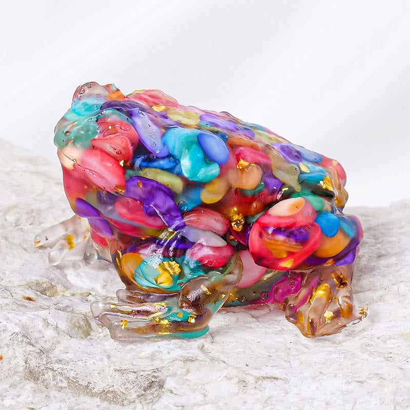 Olivenorma Crystal Golden Toad Gemstone Decoration - Rainbow Nacre - image 19