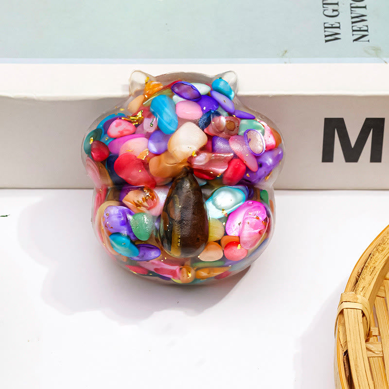 Olivenorma Crystal Squirrel Figurine Gemstone Decoration - Rainbow Nacre - image 7