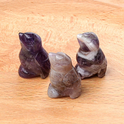Olivenorma Mini Crystal Agate Bird Figurine Gemstone Decoration - Amethyst - image 0