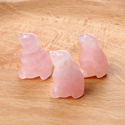 Olivenorma Mini Crystal Agate Bird Figurine Gemstone Decoration - Rose Quartz - image 2