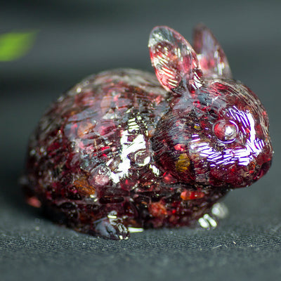 Olivenorma Crystal Bunny Figurine Gemstone Decoration - Garnet - image 40