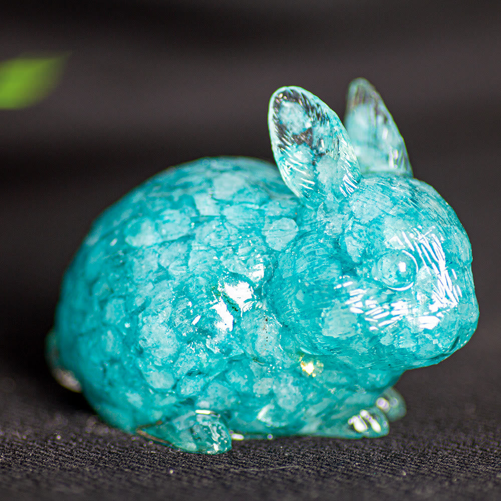 Olivenorma Crystal Bunny Figurine Gemstone Decoration - Aquamarine - image 32