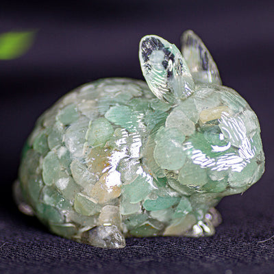 Olivenorma Crystal Bunny Figurine Gemstone Decoration - Green Aventurine - image 22