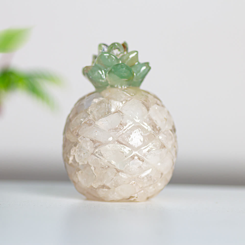 Olivenorma Crystal Golden Pineapple Gemstone Decoration - Clear Crystal - Style 2 - image 5