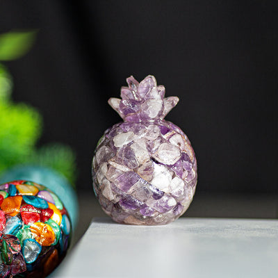 Olivenorma Crystal Golden Pineapple Gemstone Decoration - Lepidolite - Style 1 - image 12