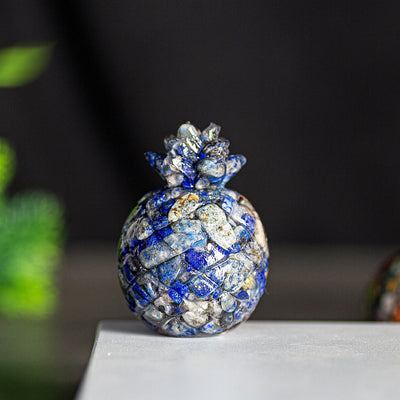 Olivenorma Crystal Golden Pineapple Gemstone Decoration - Lapis Lazuli - Style 1 - image 16