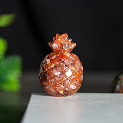 Olivenorma Crystal Golden Pineapple Gemstone Decoration - Red Agate - Style 1 - image 25