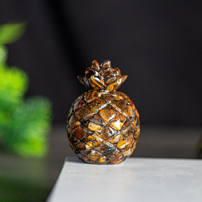 Olivenorma Crystal Golden Pineapple Gemstone Decoration - Tiger Eye - Style 1 - image 18