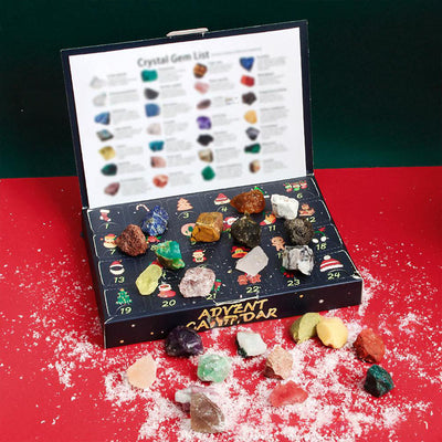 Olivenorma Children Crystal Natural Stone Advent Calendar Mystery Box - 24 Pieces Raw Stone - image 2