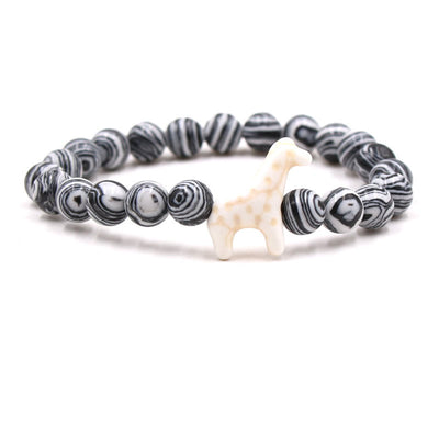 Olivenorma Giraffe Conservation Bracelet with Card - Black & White Malachite - With Card - image 34