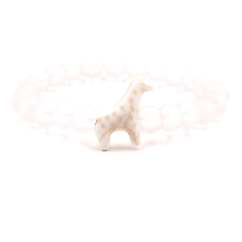 Olivenorma Giraffe Conservation Bracelet with Card - Rose Quartz - With Card - image 6