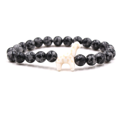 Olivenorma Giraffe Conservation Bracelet with Card - Snowflake Obsidian - With Card - image 18