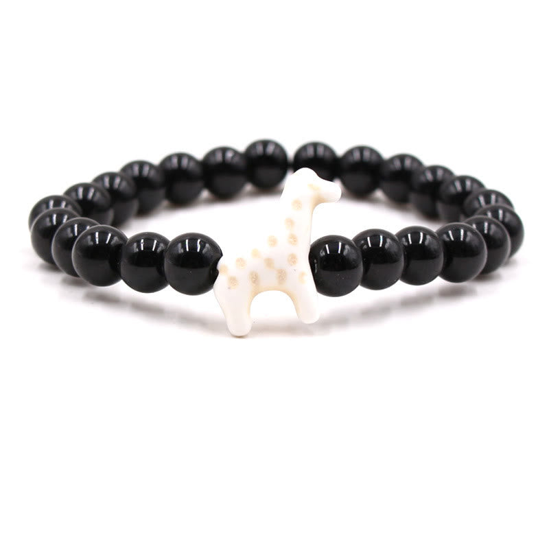 Olivenorma Giraffe Conservation Bracelet with Card - Obsidian - With Card - image 16