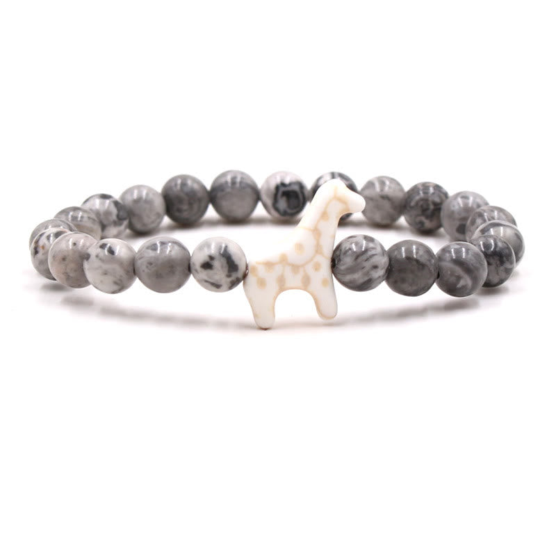 Olivenorma Giraffe Conservation Bracelet with Card - Grey Jasper - With Card - image 14