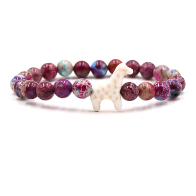 Olivenorma Giraffe Conservation Bracelet with Card - Purple Emperor Stone - With Card - image 35