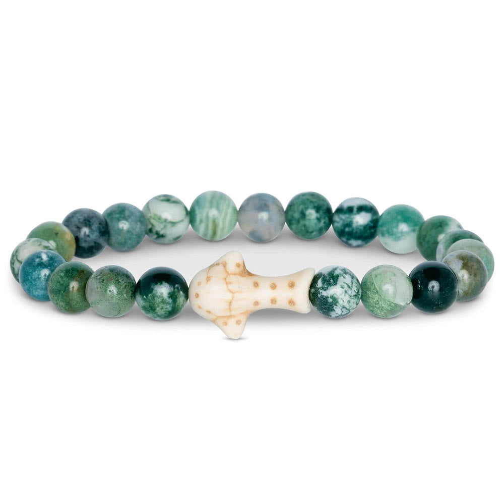 Olivenorma Whale Shark Preservation Bracelet with Card - Moss Agate - With Card - image 2