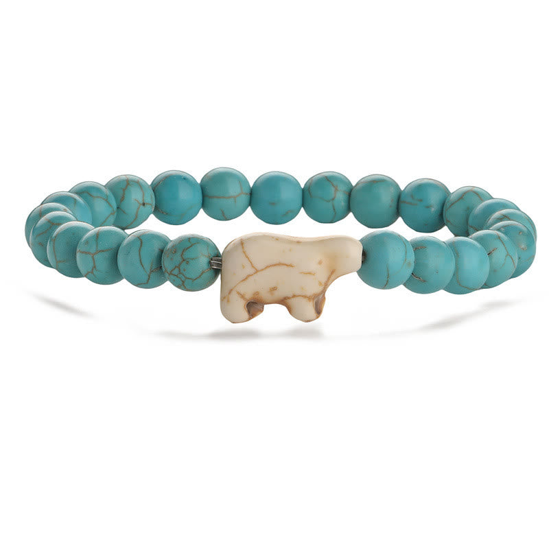 Olivenorma Polar Bear Climate-Action Bracelet with Card - Turquoise - With Card - image 2