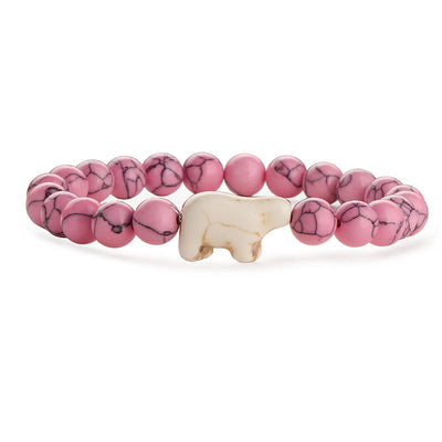 Olivenorma Polar Bear Climate-Action Bracelet with Card - Pink Turquoise - With Card - image 6