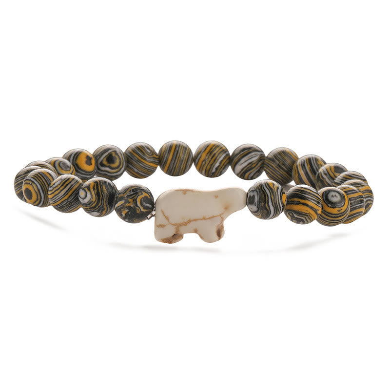 Olivenorma Polar Bear Climate-Action Bracelet with Card - Yellow Malachite - With Card - image 10