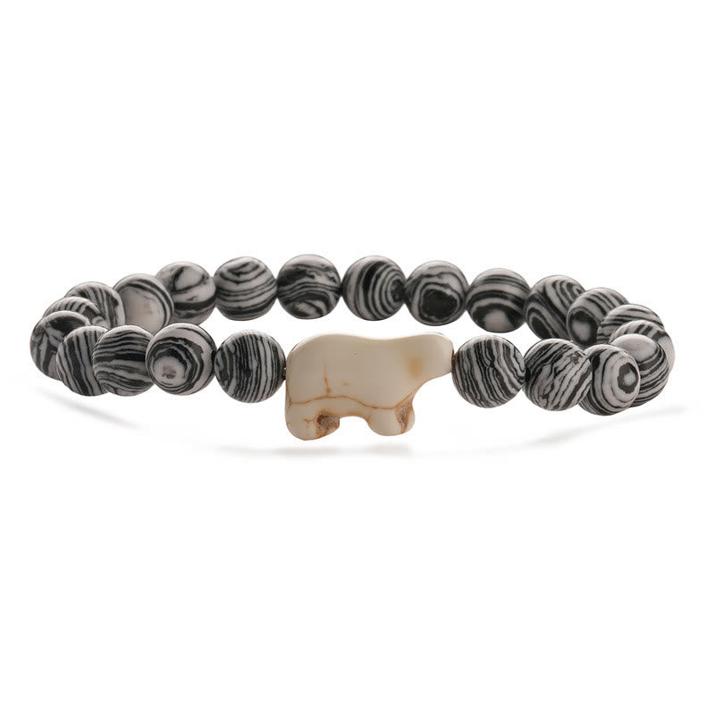 Olivenorma Polar Bear Climate-Action Bracelet with Card - White Malachite - With Card - image 12