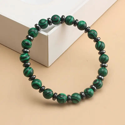Olivenorma Malachite&Black Obsidian Spacer Stone Bracelet - image 3