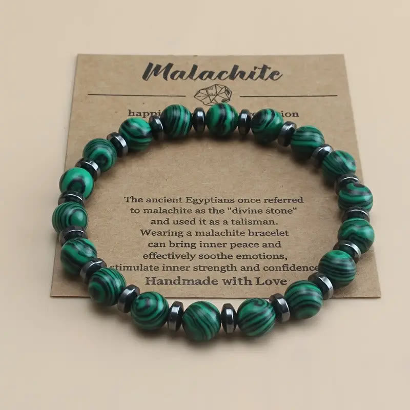 Olivenorma Malachite&Black Obsidian Spacer Stone Bracelet - image 4