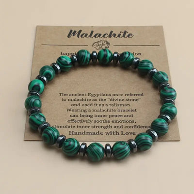 Olivenorma Malachite&Black Obsidian Spacer Stone Bracelet - image 4