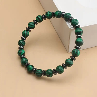 Olivenorma Malachite&Black Obsidian Spacer Stone Bracelet - image 2
