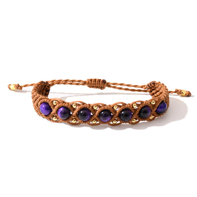 Olivenorma Multicolor Tiger Eye Wrapped Design Bracelet - Purple Tiger Eye - image 7