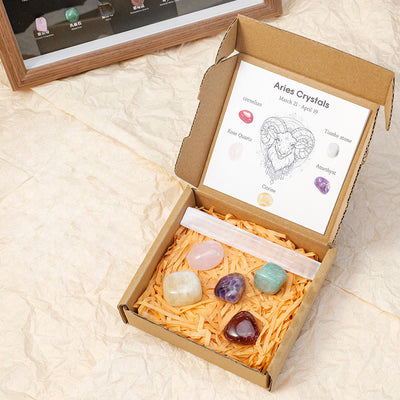 Olivenorma Zodiac Crystal Raw Stone Healing Set - Aries - image 1