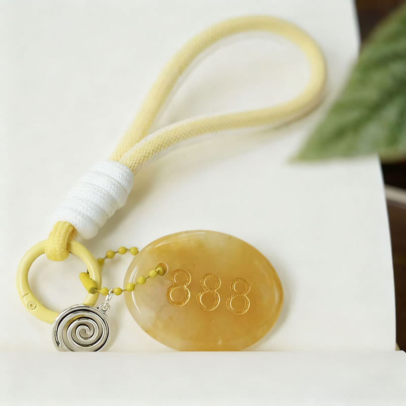 Olivenorma Natural Stone Angel Number Keychain - Yellow Aventurine - image 16