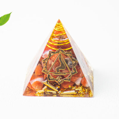 Olivenorma 7 Chakra Healing Orgone Pyramid - Red Agate - image 13