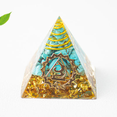 Olivenorma 7 Chakra Healing Orgone Pyramid - Turquoise - image 5