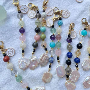 Olivenorma Zodiac Natural Stone Crystal Pendant Keychain  - image 15