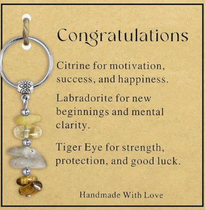 Olivenorma Natural Stone Crystal Beaded Healing Keychain - Chip Stone Style#10 - image 11