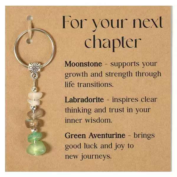 Olivenorma Natural Stone Crystal Beaded Healing Keychain - Chip Stone Style#05 - image 6