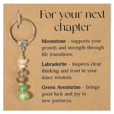 Olivenorma Natural Stone Crystal Beaded Healing Keychain - Chip Stone Style#05 - image 6