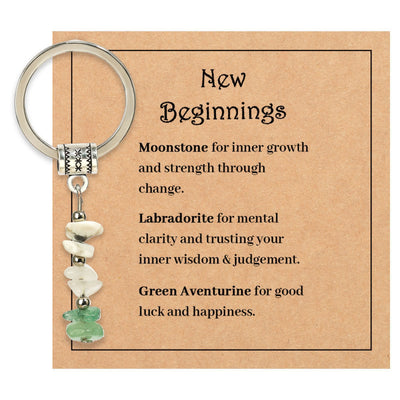 Olivenorma Natural Stone Crystal Beaded Healing Keychain - Chip Stone Style#16 - image 17