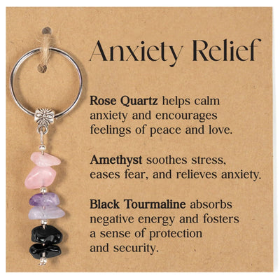 Olivenorma Natural Stone Crystal Beaded Healing Keychain - Chip Stone Style#02 - image 3