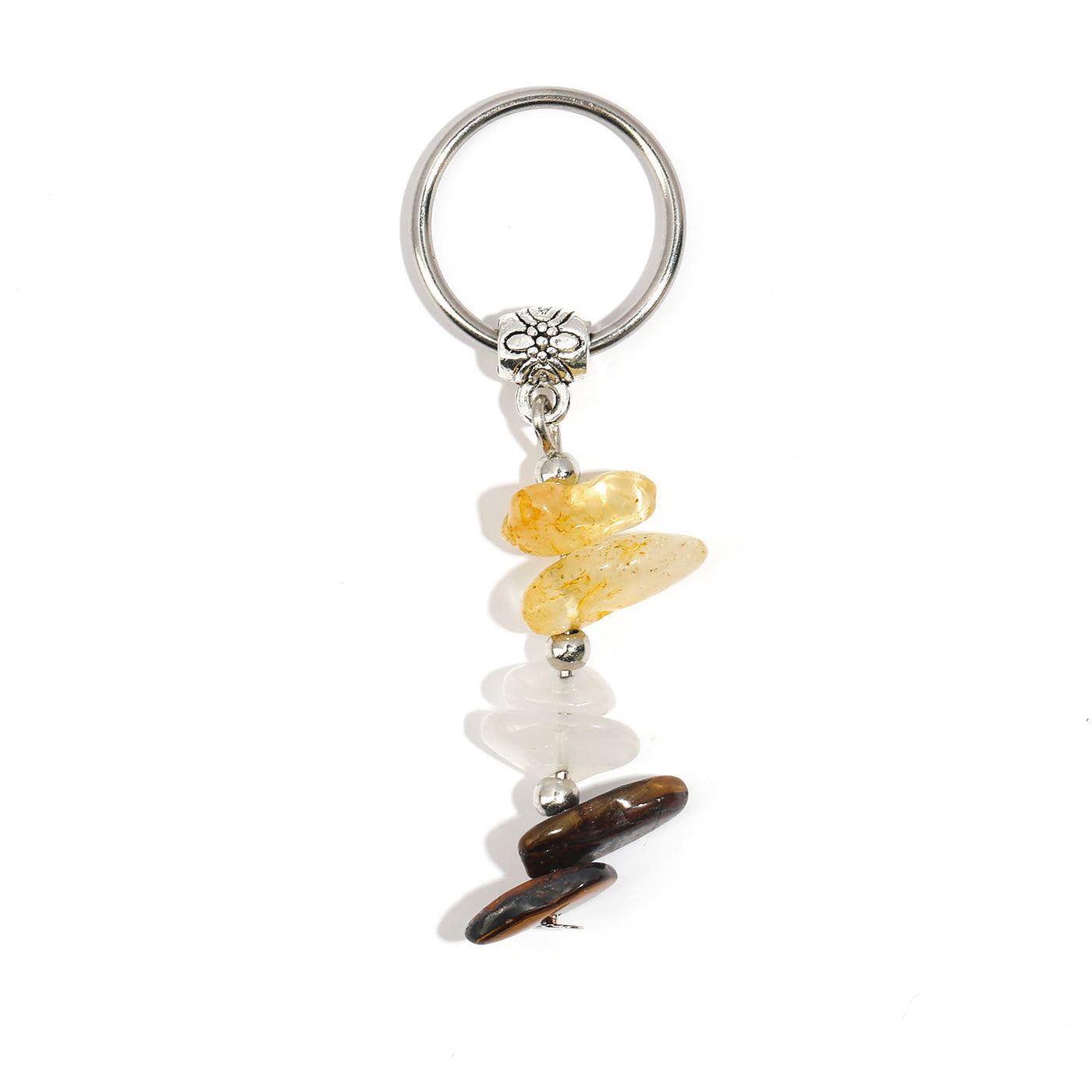 Olivenorma Natural Stone Crystal Beaded Healing Keychain - Chip Stone Style#12 - image 13