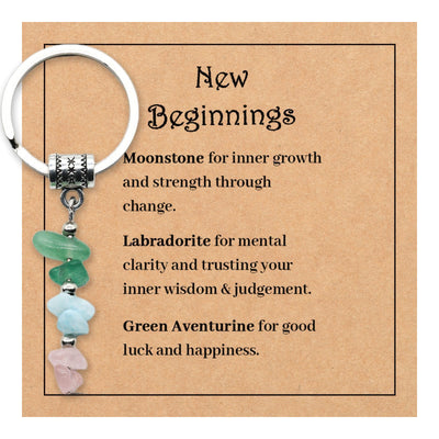 Olivenorma Natural Stone Crystal Beaded Healing Keychain - Chip Stone Style#18 - image 19